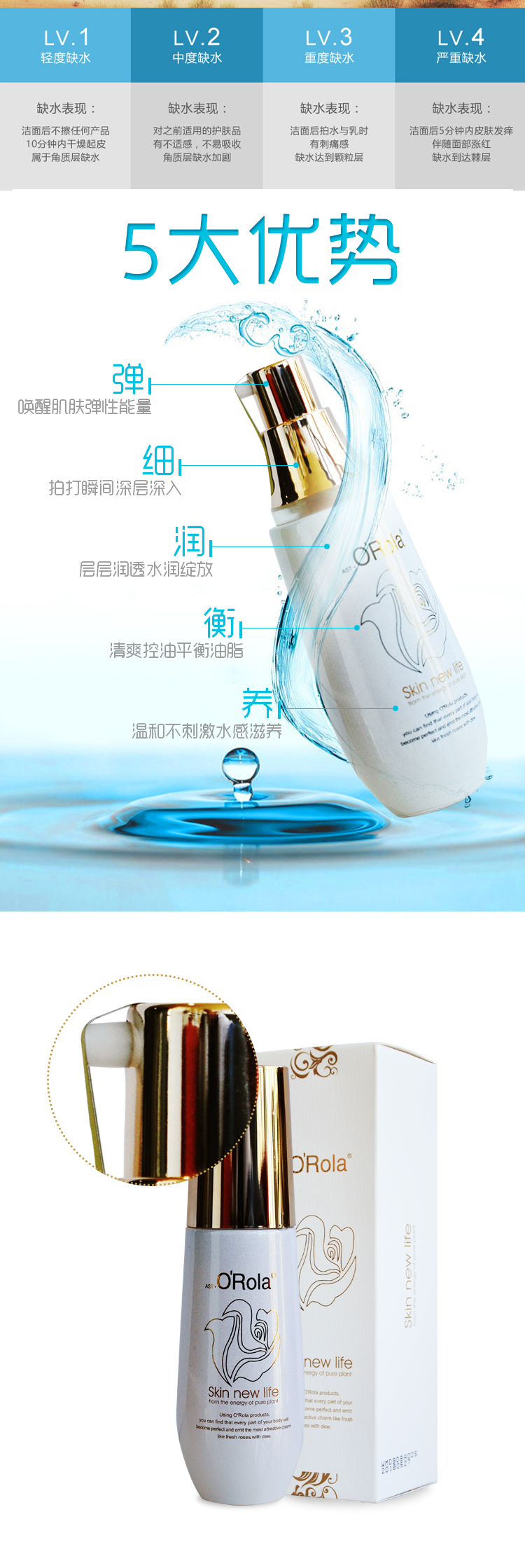 奧瑞拉煥彩保濕透明質酸精華液